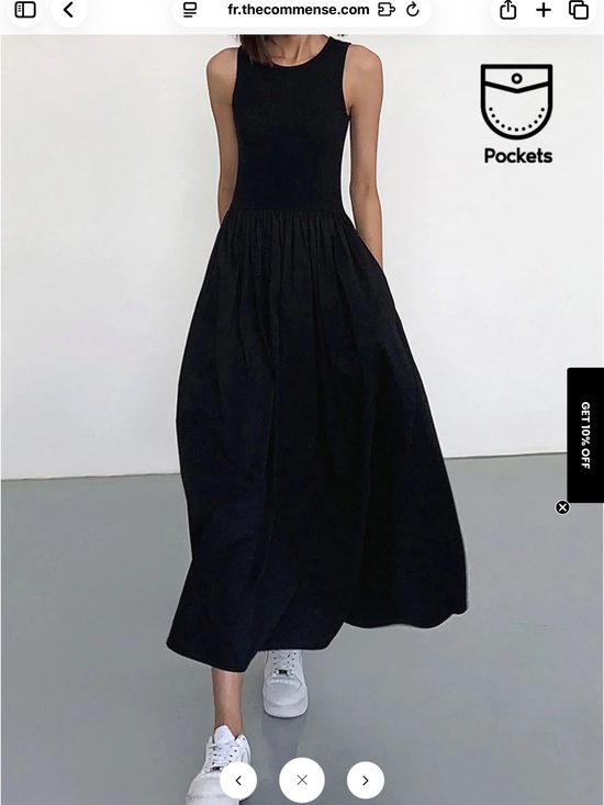 Commense Dresses & Skirts - NWT Commense Black Sleeveless Midi Dress with Pockets.